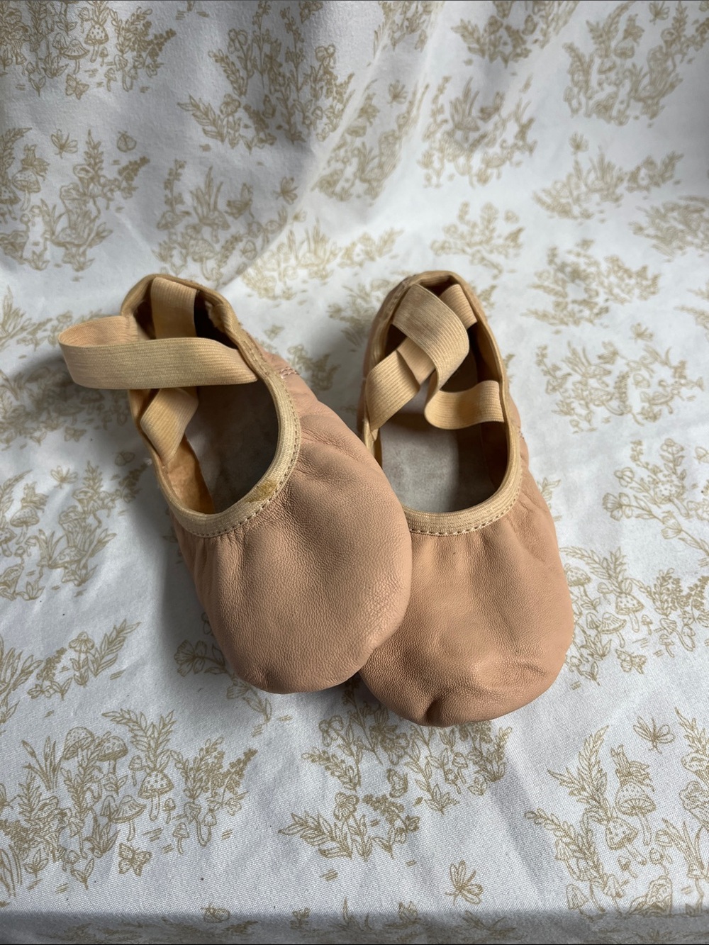 Source Unknown Peach Ballet Slippers with Crisscross Elastic